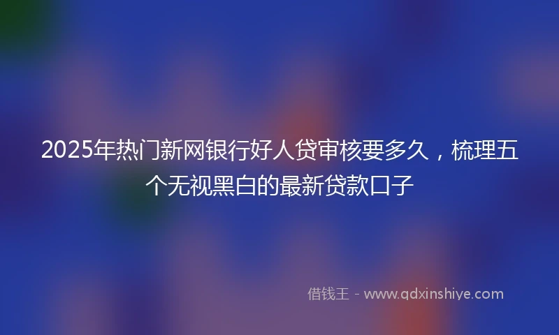 2025年热门新网银行好人贷审核要多久，梳理五个无视黑白的最新贷款口子