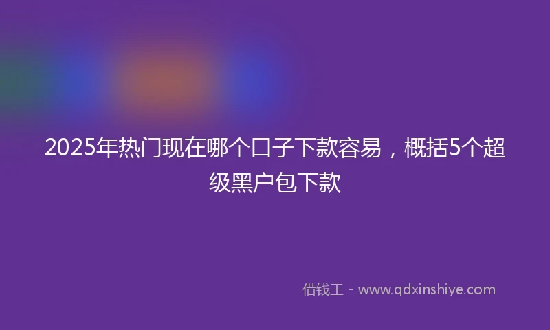 2025年热门现在哪个口子下款容易,概括5个超级黑户包下款