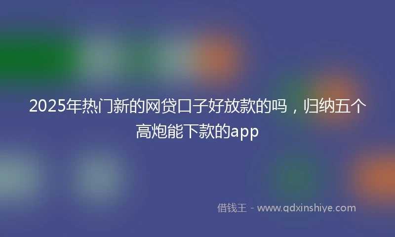 2025年热门新的网贷口子好放款的吗，归纳五个高炮能下款的app