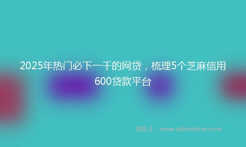 2025年热门必下一千的网贷，梳理5个芝麻信用600贷款平台