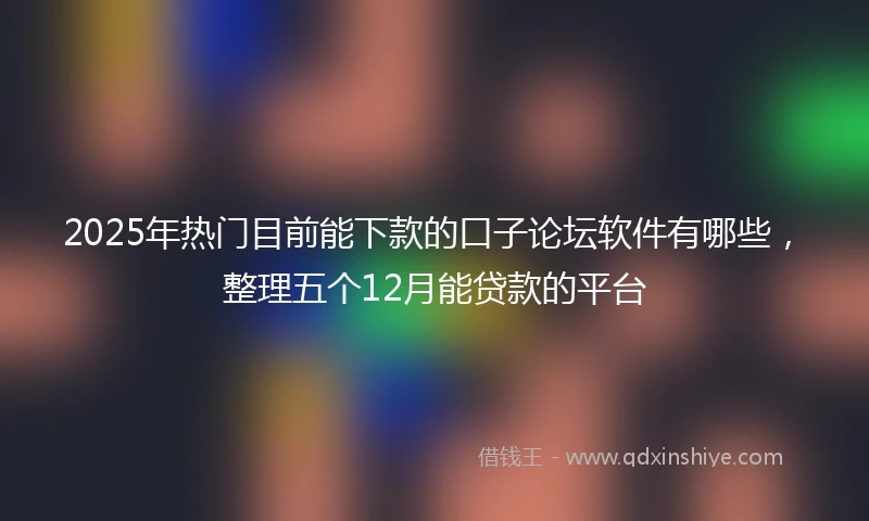 2025年热门目前能下款的口子论坛软件有哪些，整理五个12月能贷款的平台