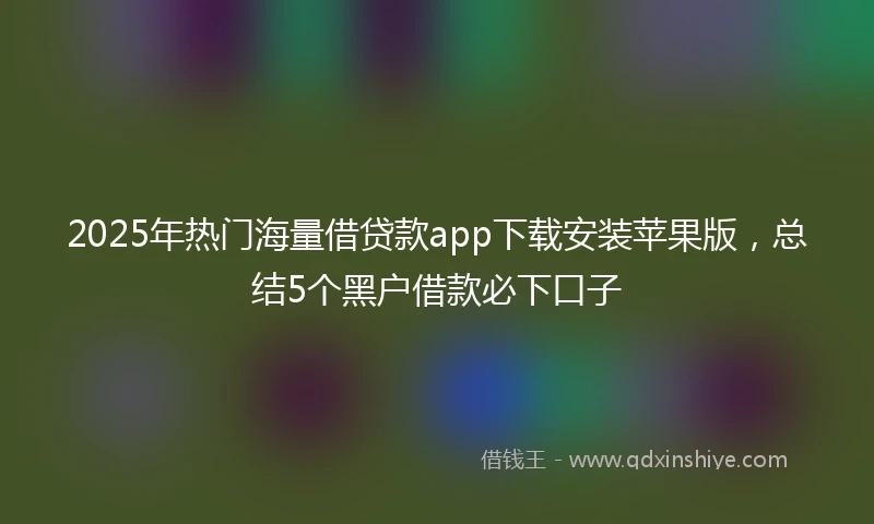 2025年热门海量借贷款app下载安装苹果版，总结5个黑户借款必下口子