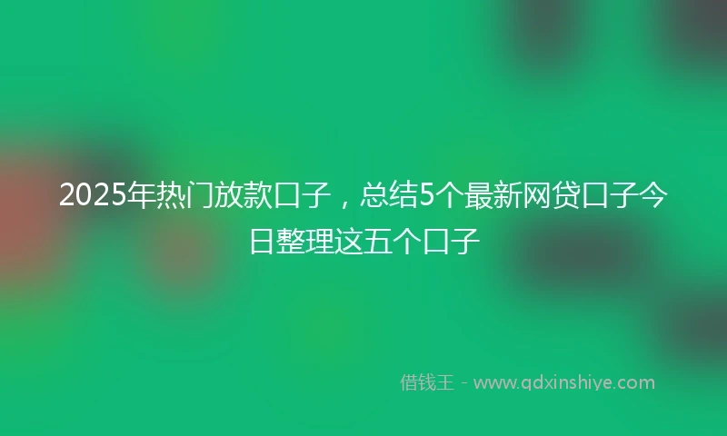 2025年热门放款口子，总结5个最新网贷口子今日整理这五个口子