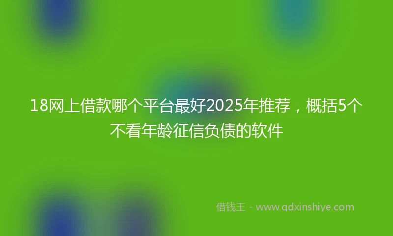 18网上借款哪个平台最好2025年推荐，概括5个不看年龄征信负债的软件