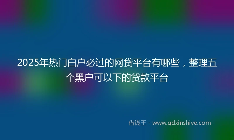 2025年热门白户必过的网贷平台有哪些，整理五个黑户可以下的贷款平台
