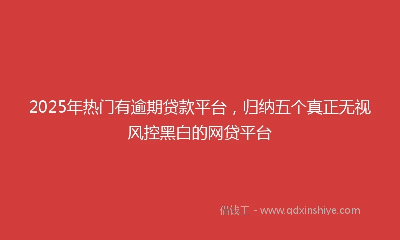 2025年热门有逾期贷款平台，归纳五个真正无视风控黑白的网贷平台