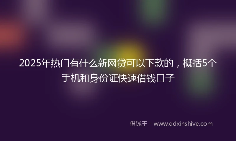 2025年热门有什么新网贷可以下款的，概括5个手机和身份证快速借钱口子