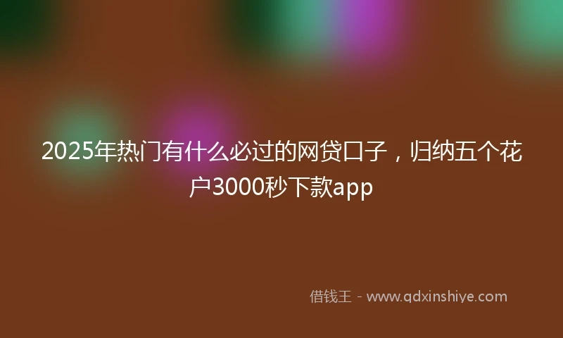 2025年热门有什么必过的网贷口子，归纳五个花户3000秒下款app