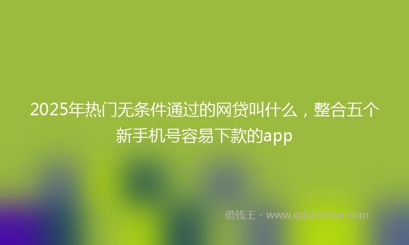 2025年热门无条件通过的网贷叫什么，整合五个新手机号容易下款的app