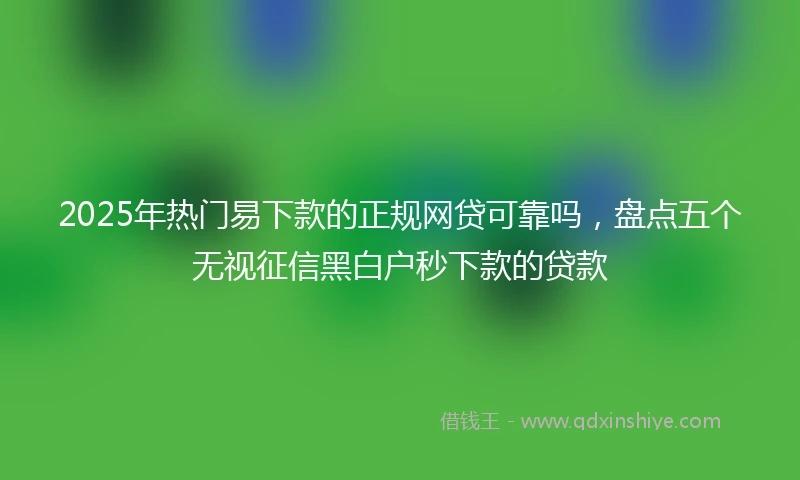 2025年热门易下款的正规网贷可靠吗，盘点五个无视征信黑白户秒下款的贷款