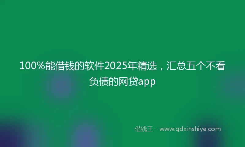 100%能借钱的软件2025年精选，汇总五个不看负债的网贷app