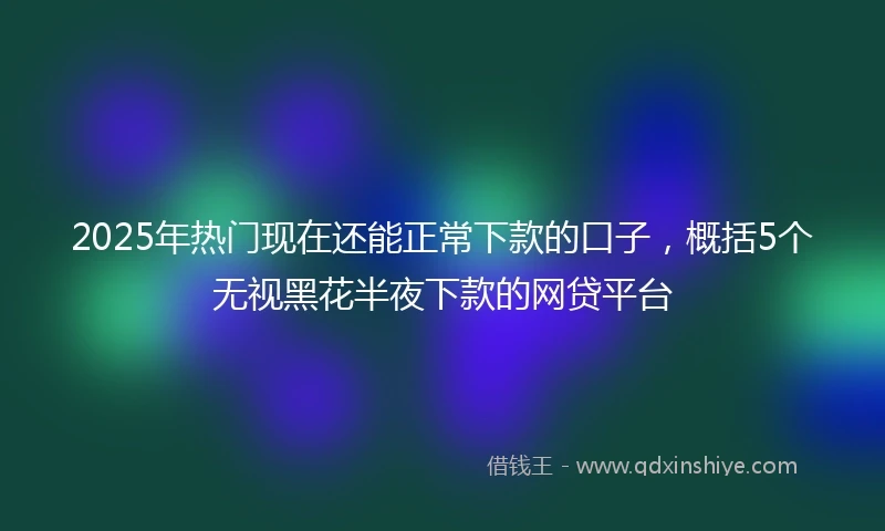 2025年热门现在还能正常下款的口子，概括5个无视黑花半夜下款的网贷平台