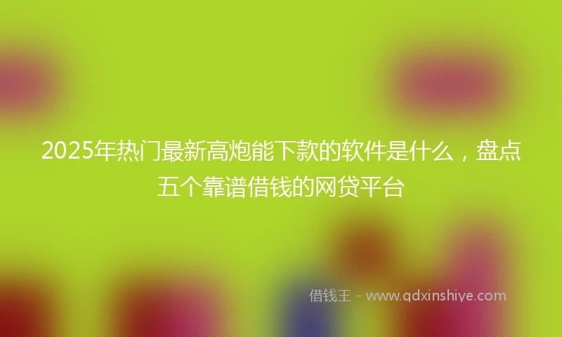 2025年热门最新高炮能下款的软件是什么，盘点五个靠谱借钱的网贷平台