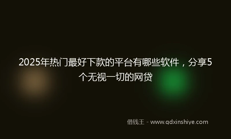 2025年热门最好下款的平台有哪些软件，分享5个无视一切的网贷