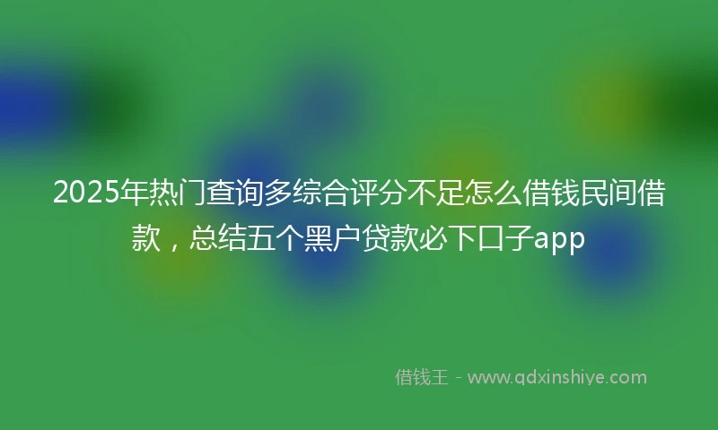2025年热门查询多综合评分不足怎么借钱民间借款，总结五个黑户贷款必下口子app