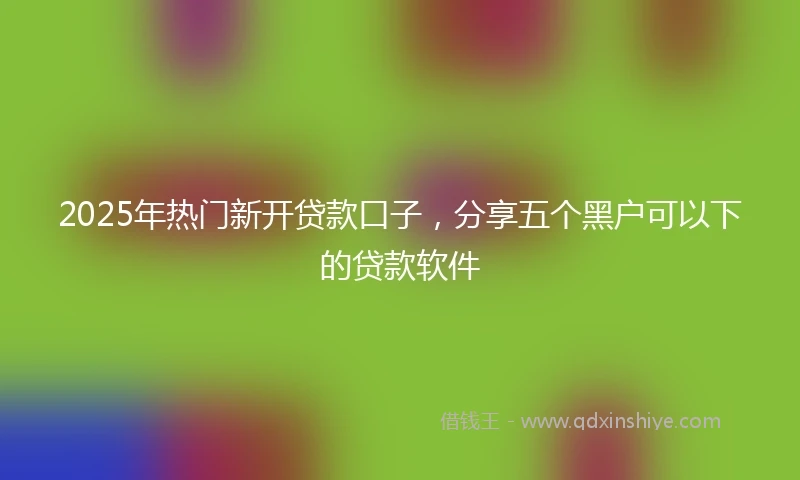 2025年热门新开贷款口子，分享五个黑户可以下的贷款软件