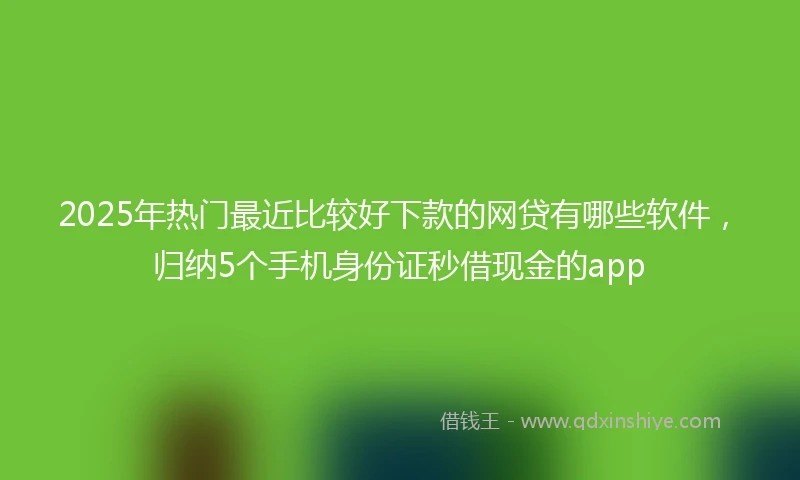 2025年热门最近比较好下款的网贷有哪些软件，归纳5个手机身份证秒借现金的app
