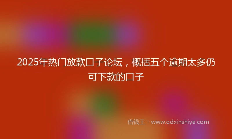 2025年热门放款口子论坛，概括五个逾期太多仍可下款的口子