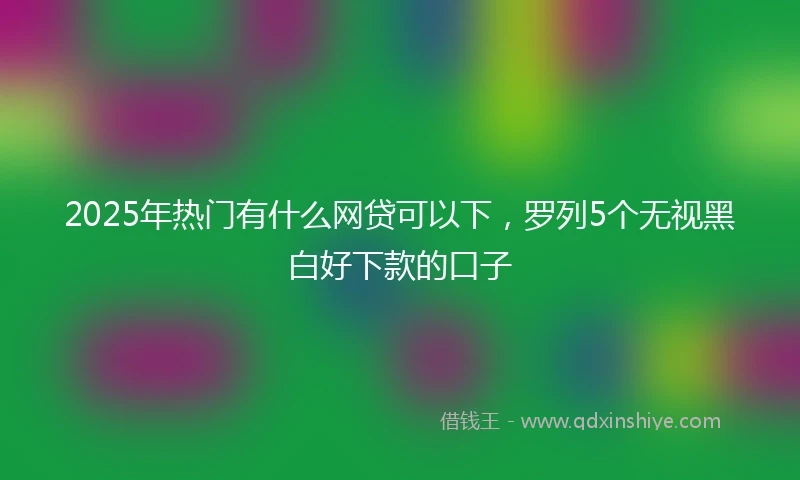 2025年热门有什么网贷可以下，罗列5个无视黑白好下款的口子