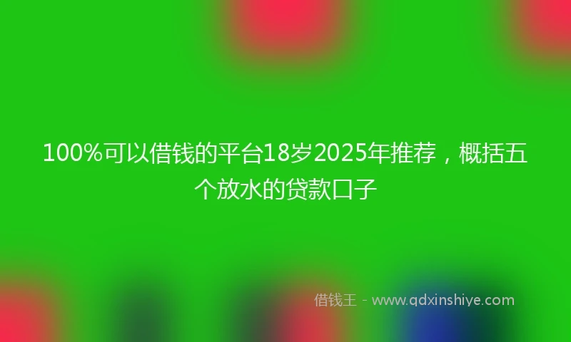 100%可以借钱的平台18岁2025年推荐，概括五个放水的贷款口子