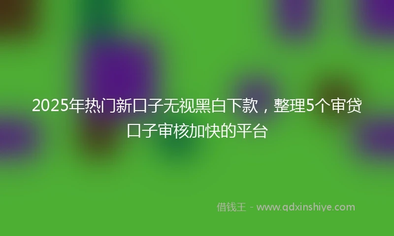 2025年热门新口子无视黑白下款，整理5个审贷口子审核加快的平台
