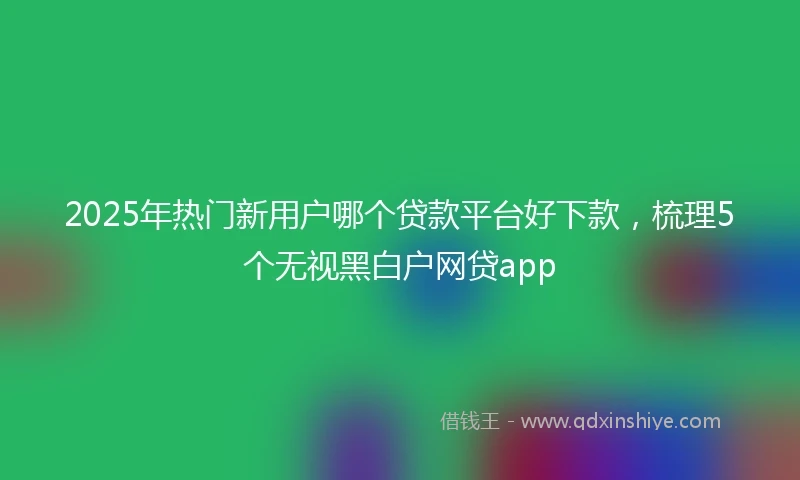2025年热门新用户哪个贷款平台好下款，梳理5个无视黑白户网贷app
