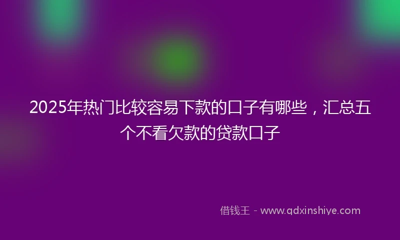 2025年热门比较容易下款的口子有哪些，汇总五个不看欠款的贷款口子