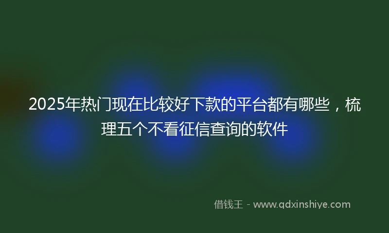 2025年热门现在比较好下款的平台都有哪些，梳理五个不看征信查询的软件