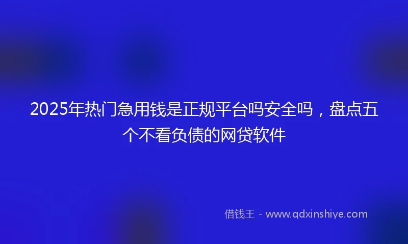 2025年热门急用钱是正规平台吗安全吗，盘点五个不看负债的网贷软件