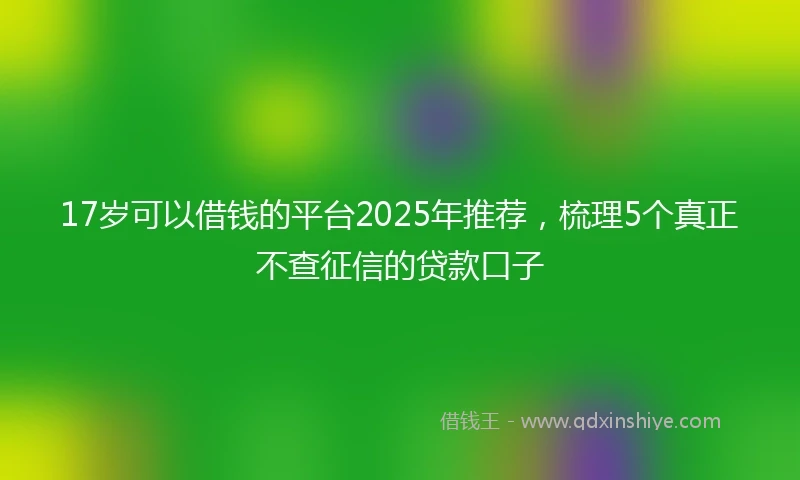 17岁可以借钱的平台2025年推荐，梳理5个真正不查征信的贷款口子