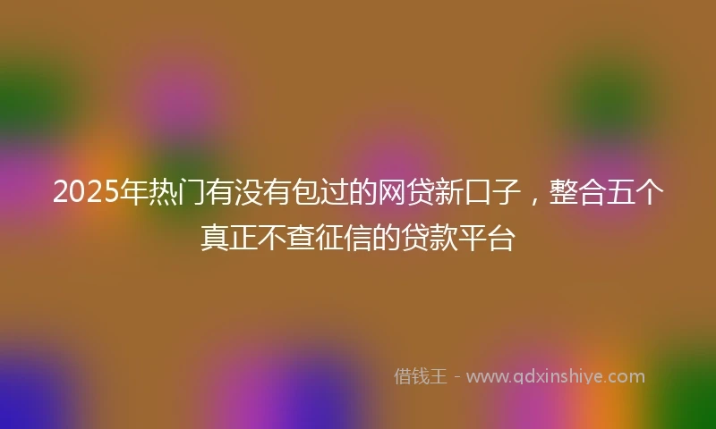 2025年热门有没有包过的网贷新口子，整合五个真正不查征信的贷款平台
