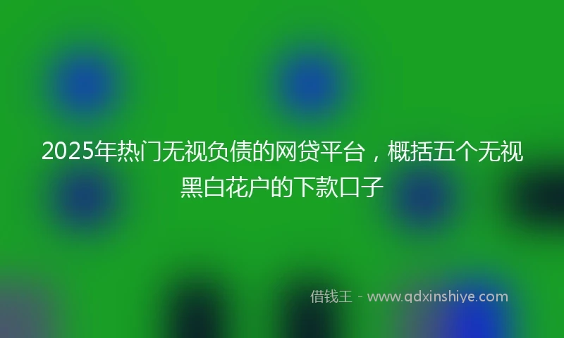 2025年热门无视负债的网贷平台，概括五个无视黑白花户的下款口子