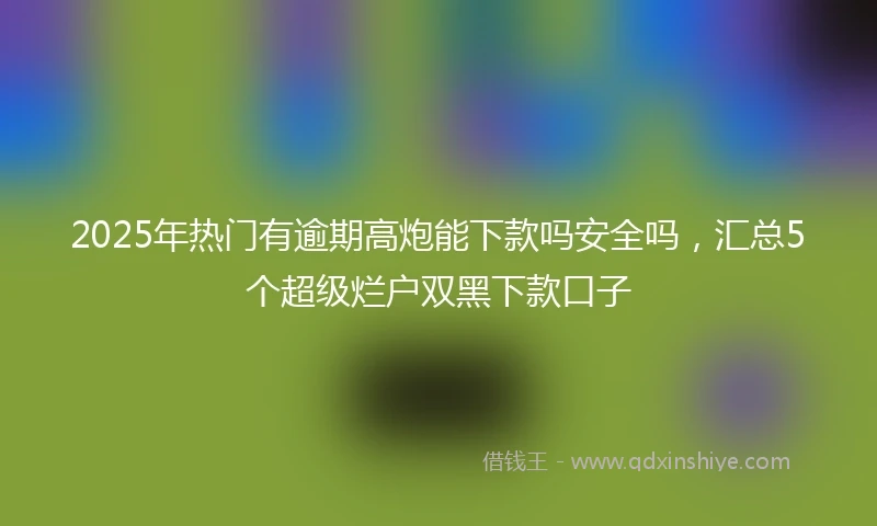 2025年热门有逾期高炮能下款吗安全吗，汇总5个超级烂户双黑下款口子