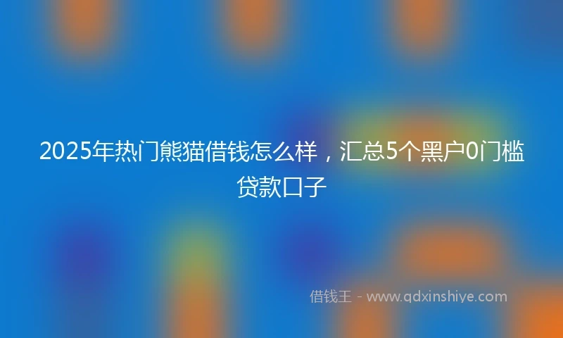 2025年热门熊猫借钱怎么样，汇总5个黑户0门槛贷款口子