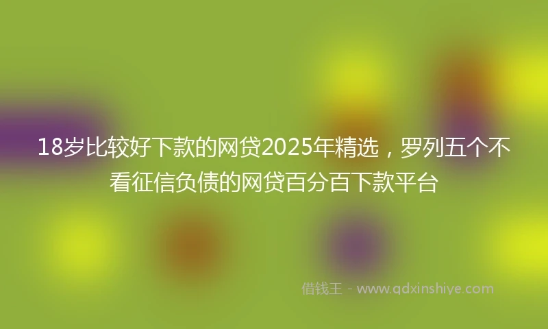 18岁比较好下款的网贷2025年精选，罗列五个不看征信负债的网贷百分百下款平台