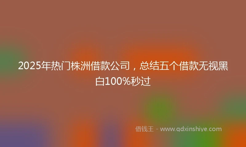 2025年热门株洲借款公司，总结五个借款无视黑白100%秒过