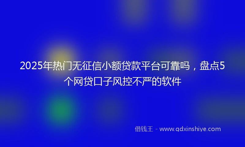 2025年热门无征信小额贷款平台可靠吗，盘点5个网贷口子风控不严的软件