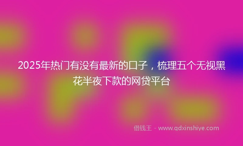 2025年热门有没有最新的口子，梳理五个无视黑花半夜下款的网贷平台
