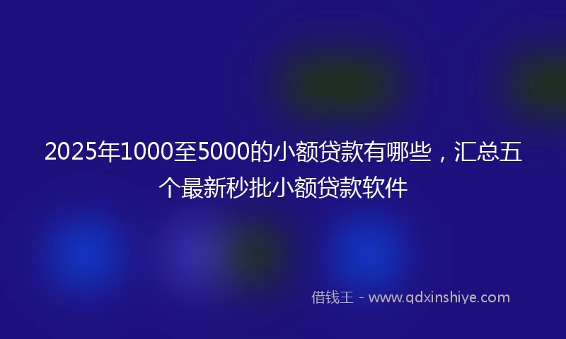 2025年1000至5000的小额贷款有哪些，汇总五个最新秒批小额贷款软件