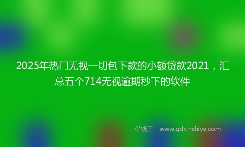 2025年热门无视一切包下款的小额贷款2021，汇总五个714无视逾期秒下的软件