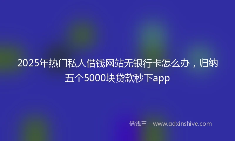 2025年热门私人借钱网站无银行卡怎么办，归纳五个5000块贷款秒下app