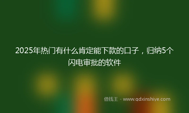 2025年热门有什么肯定能下款的口子，归纳5个闪电审批的软件