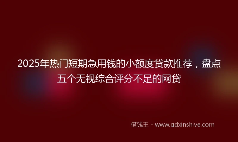 2025年热门短期急用钱的小额度贷款推荐，盘点五个无视综合评分不足的网贷