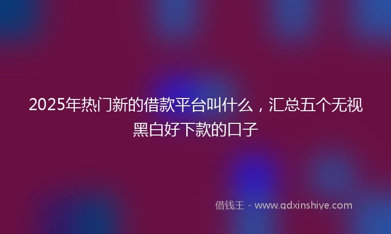 2025年热门新的借款平台叫什么，汇总五个无视黑白好下款的口子