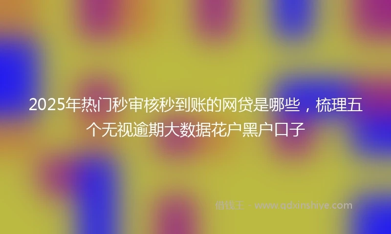 2025年热门秒审核秒到账的网贷是哪些，梳理五个无视逾期大数据花户黑户口子
