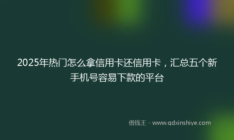 2025年热门怎么拿信用卡还信用卡，汇总五个新手机号容易下款的平台
