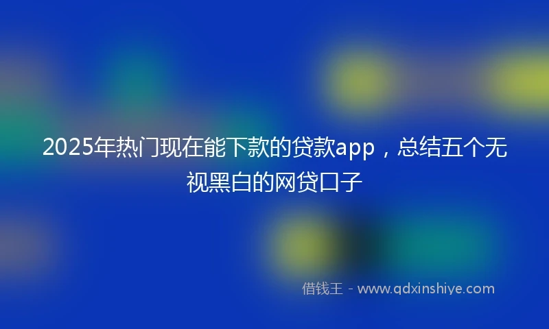 2025年热门现在能下款的贷款app，总结五个无视黑白的网贷口子