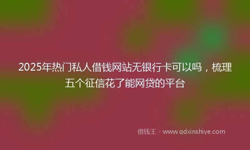 2025年热门私人借钱网站无银行卡可以吗，梳理五个征信花了能网贷的平台