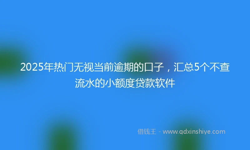 2025年热门无视当前逾期的口子，汇总5个不查流水的小额度贷款软件