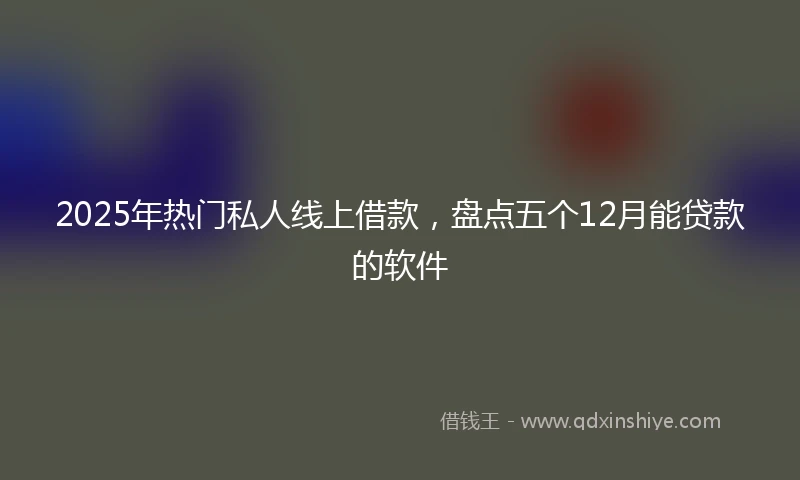 2025年热门私人线上借款，盘点五个12月能贷款的软件